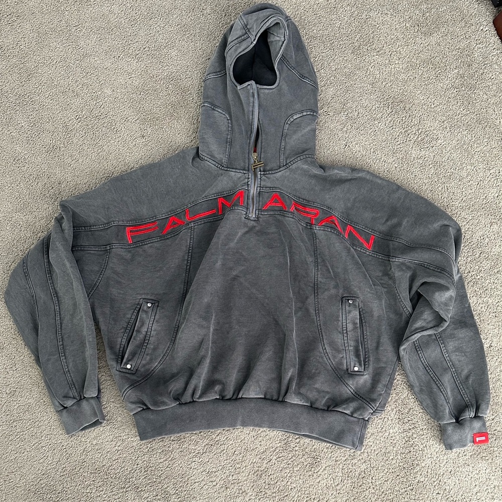 Men's Gray Hooded Pullover Sweatshirt